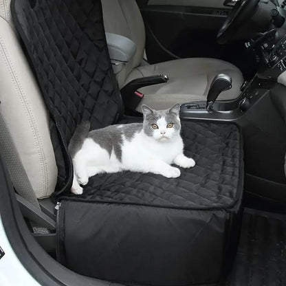 2 in 1 Enclosed Pet Dog Car Seat Cover, Foldable Pet Car Seat Hammock, Pet Carrier for Dogs & Cats, Dog & Cat Accessories