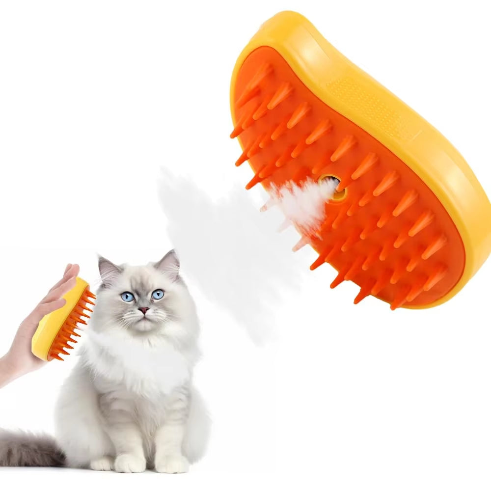 Pet Steam Brush Cat Dog Cleaning Steamy Electric Spray Massage Comb 3 in 1 Hair Removal Grooming Supplies Pet Accessories