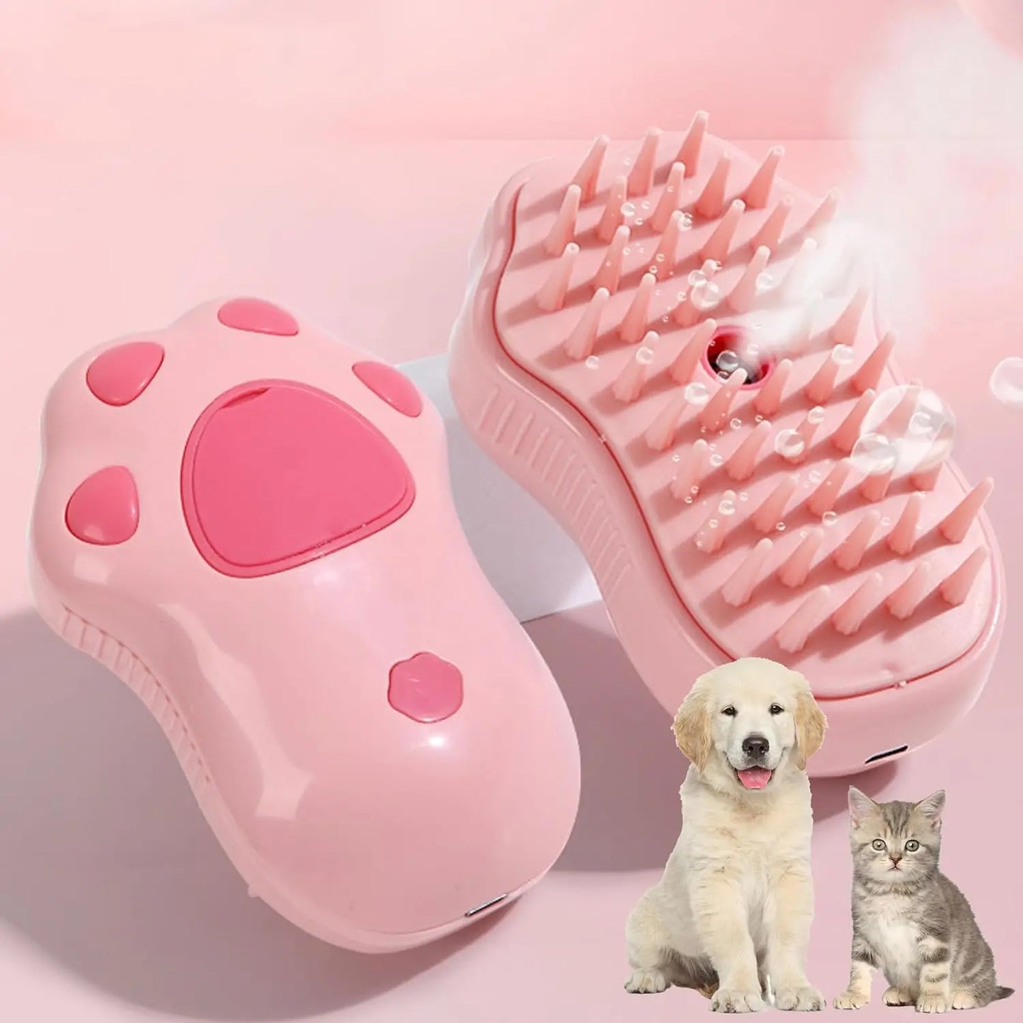 Pet Steam Brush Cat Dog Cleaning Steamy Electric Spray Massage Comb 3 in 1 Hair Removal Grooming Supplies Pet Accessories