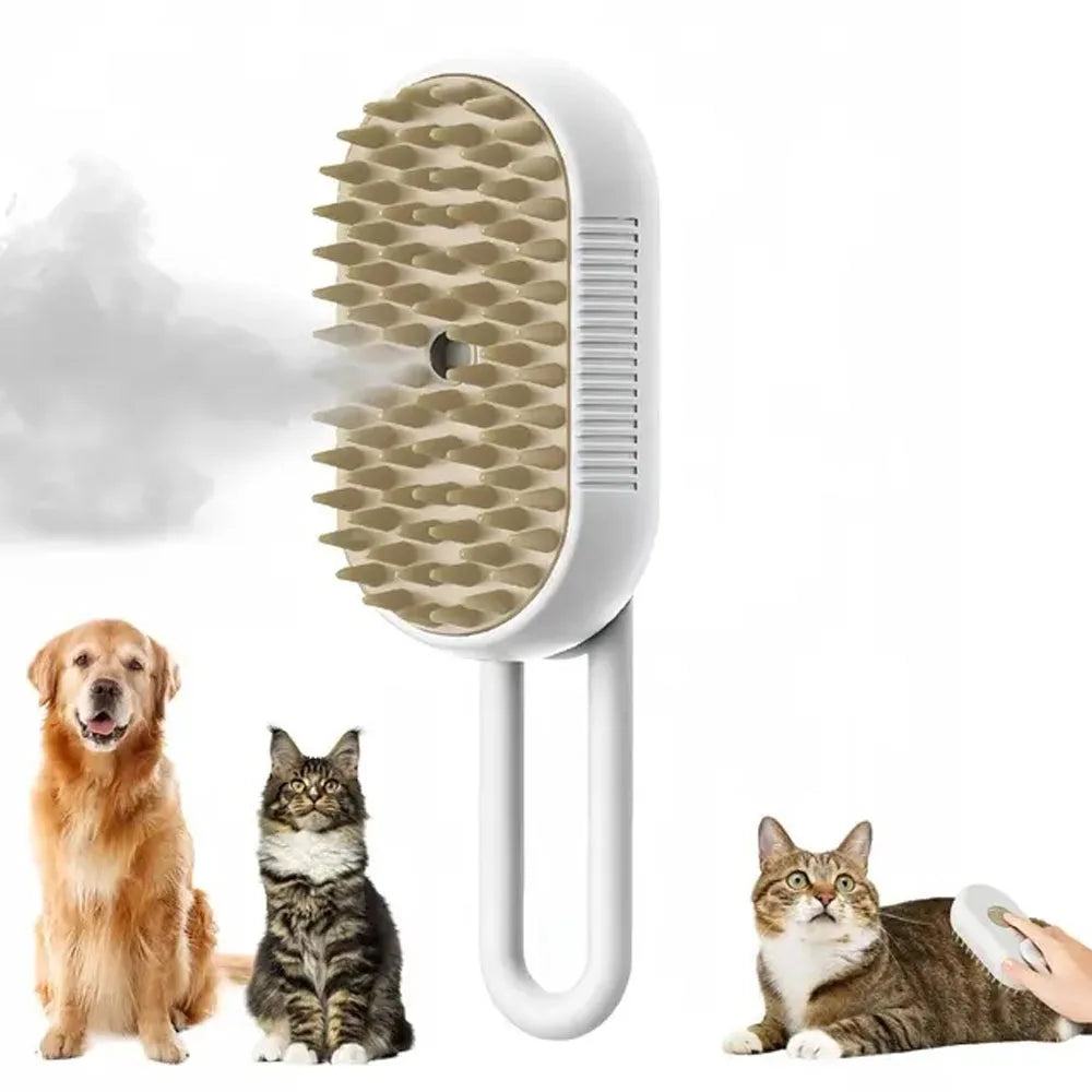 Pet Steam Brush Cat Dog Cleaning Steamy Electric Spray Massage Comb 3 in 1 Hair Removal Grooming Supplies Pet Accessories