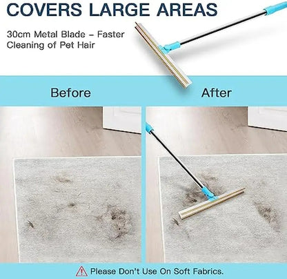 FurSweep 180° Telescopic Carpet Rake for Pet Hair Removal