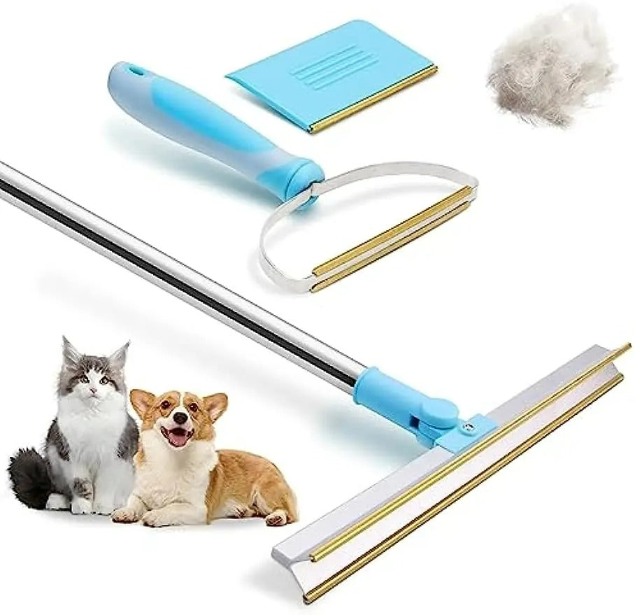 FurSweep 180° Telescopic Carpet Rake for Pet Hair Removal